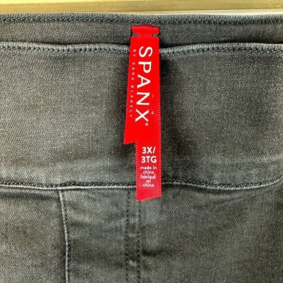 NWT Spanx Black High Rise Distressed Shaping Skinny Ankle Jeans 3X - Picture 5 of 6